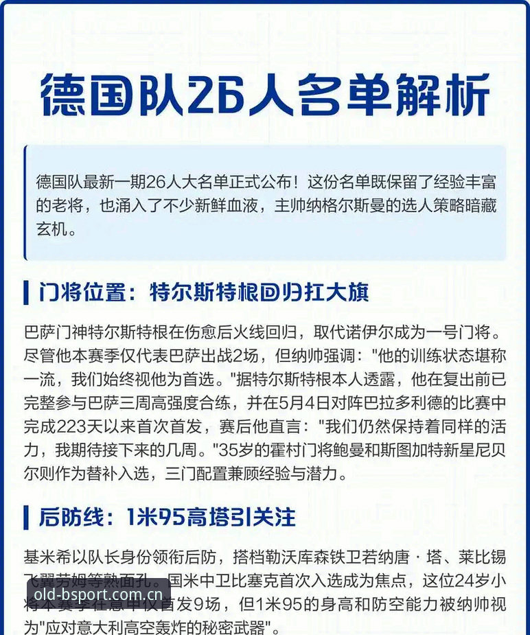德国队26人世界杯名单深度解析：诺伊尔回归与卡尔入围的技术型审视